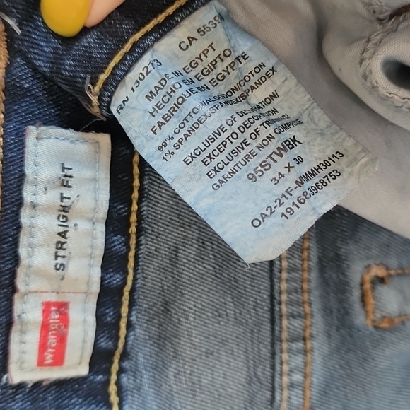 NWOT Wrangler: MEN'S FIVE STAR PREMIUM STRAIGHT FIT JEAN, Banks Blue, 34x30" - Picture 3 of 7